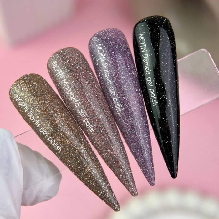 Gel Polish NAILSOFTHENIGHT Margarita–UV/LED-Nagellack Rosa/Nude mit reflektierenden Glitzerpartikeln, 10 ml – Bild 2