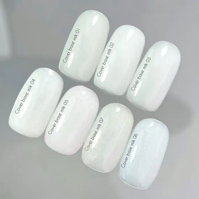 NAILSOFTHEDAY Cover base NEW Milk 04 - halbtransparente milchige Base mit silbernem Glitzer – Bild 2