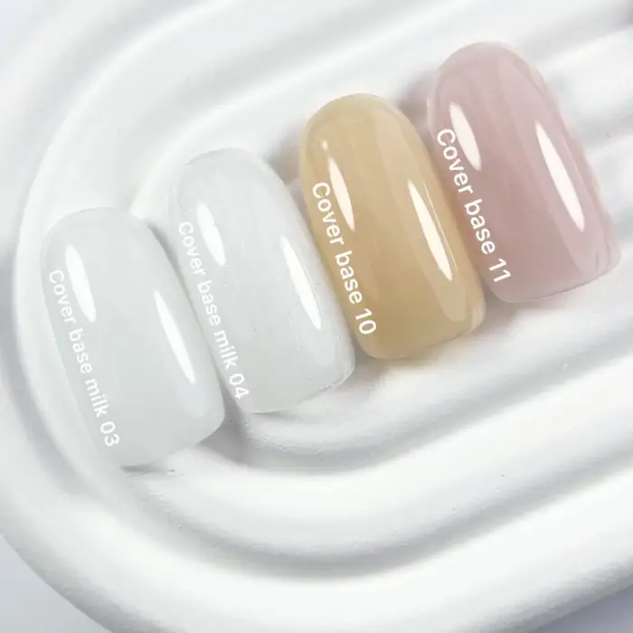 NAILSOFTHEDAY Cover base NEW Milk 04 - halbtransparente milchige Base mit silbernem Glitzer – Bild 4