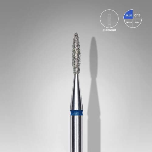 Diamantfräse "Flamme" Blau, Durchmesser 1.6 Mm / Arbeitsteil 8 Mm