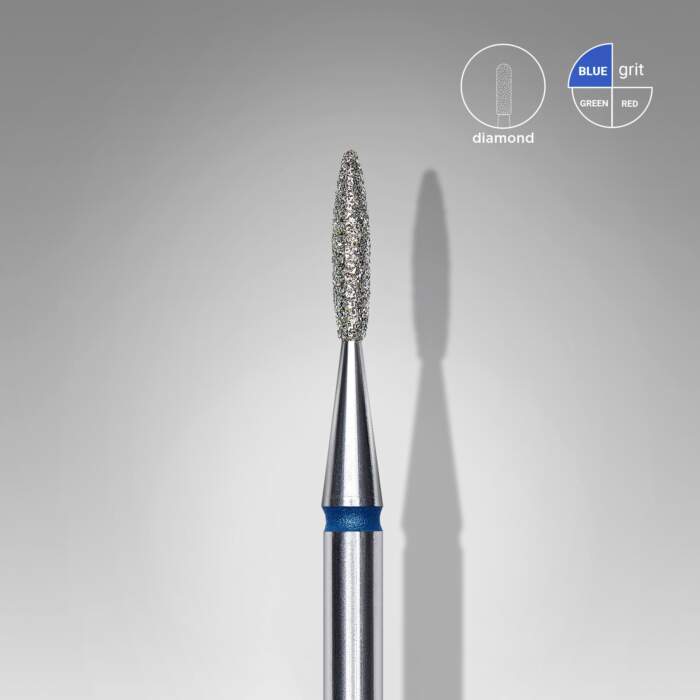 Diamantfräse "Flamme" Blau, Durchmesser 1.6 Mm / Arbeitsteil 8 Mm