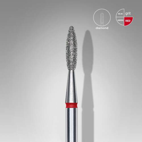 Diamantfräse "Flamme" Rot, Durchmesser 2.1 Mm / Arbeitsteil 8 Mm