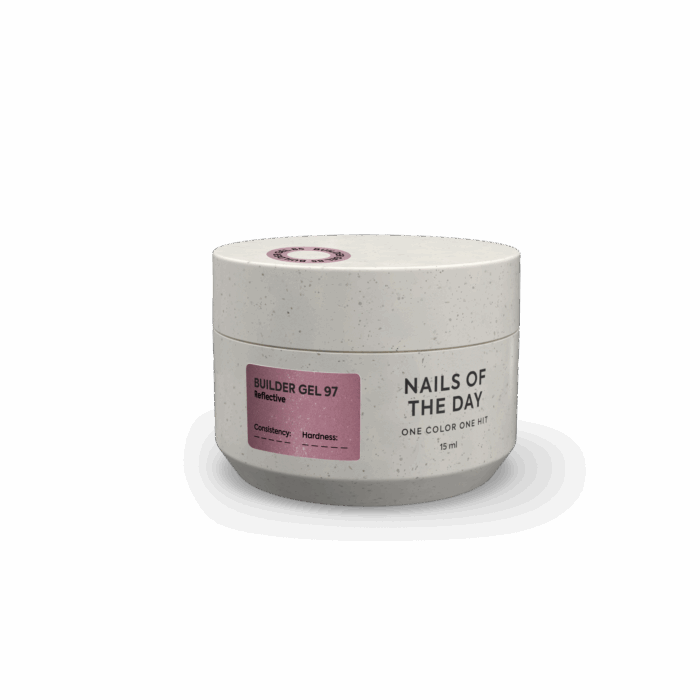 NAILSOFTHEDAY Builder gel 97 – Braun Reflective – Aufbaugel mit Sparkle-Effekt, 15 ml