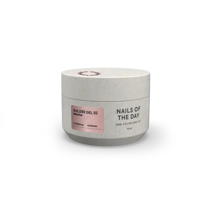 NAILSOFTHEDAY Builder gel 92  – Nude Peach Reflective – Aufbaugel, 15 ml