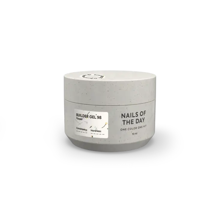 NAILSOFTHEDAY Builder gel 98 – Transparent - Aufbaugel mit Trockenblumen, 15 ml