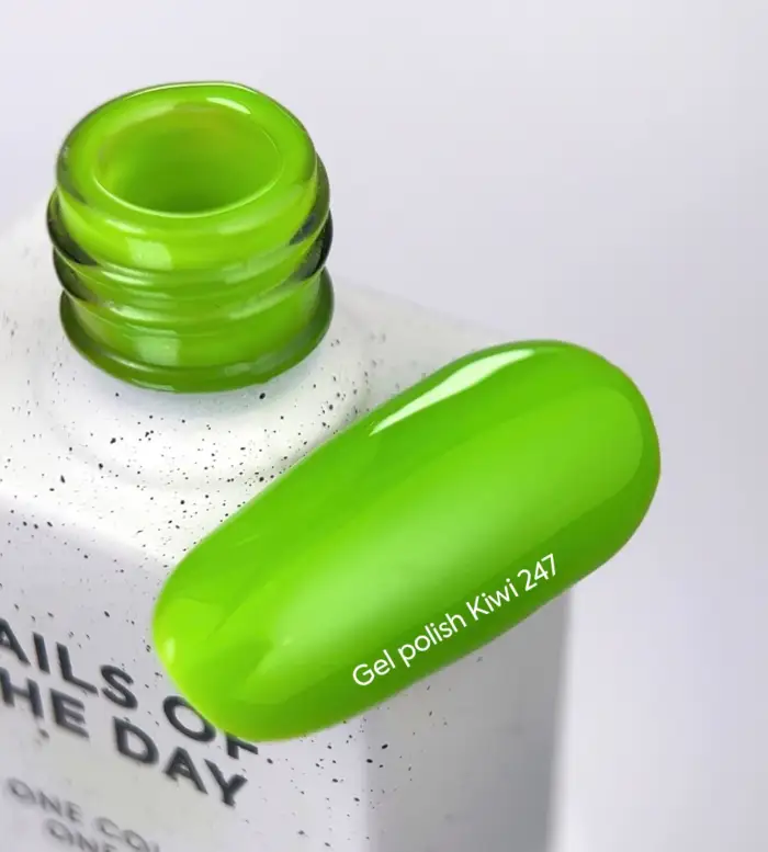 NAILSOFTHEDAY Gel polish Kiwi-247 - intensiv limettengrüner Gellack 10 ml – Bild 2