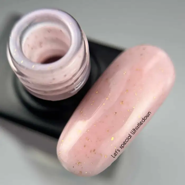 NAILSOFTHEDAY Let’s special Whistledown - Gel-Lack - Rosa mit Goldflocken, 10 ml – Bild 3