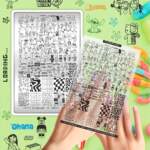 Stamping Plate DEMO Taki Da - 48 CHILDHOOD - Stamping-Schablone mit Demo-Sheet (mit Vorlagenblatt)