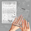 Stamping Plate DEMO Taki Da - 01 STAR - Stamping-Schablone mit Demo-Sheet (mit Vorlagenblatt)