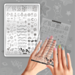 Stamping Plate DEMO Taki Da - 01 STAR - Stamping-Schablone mit Demo-Sheet (mit Vorlagenblatt)