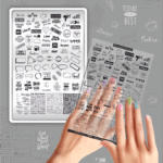Stamping Plate DEMO Taki Da - 11 FORTUNE - Stamping-Schablone mit Demo-Sheet (mit Vorlagenblatt)