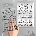 Stamping Plate DEMO Taki Da - Nature - Stamping-Schablone mit Demo-Sheet (mit Vorlagenblatt)