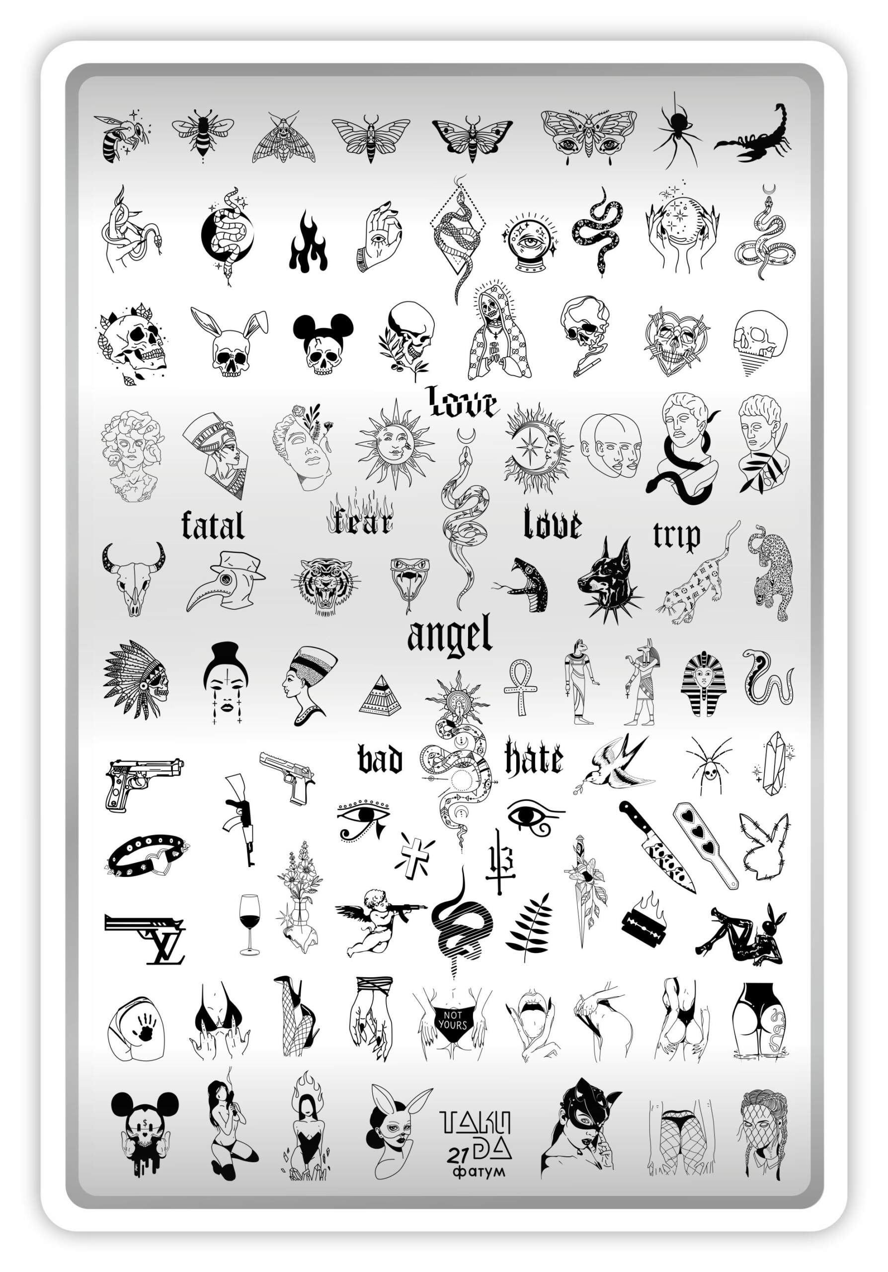 Stamping Plate DEMO Taki Da - 21 FATE - Stamping-Schablone mit Demo-Sheet (mit Vorlagenblatt) – Bild 2