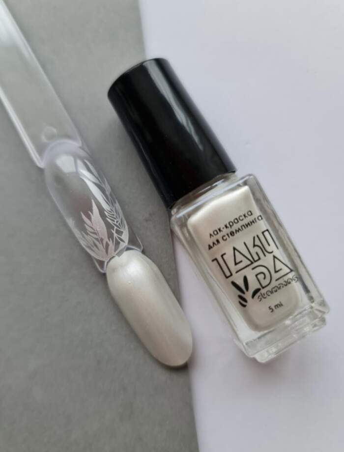 Stamping-Lack TAKI DA - Professional stamping polish - Perlmuttweiß 034, 5 ml