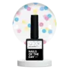 NAILSOFTHEDAY Party Top Matte – Matt-Top mit neonfarbenen Hexagon-Glitzern, ohne Klebeschicht und ohne UV-Filter, TPO-frei,10 ml