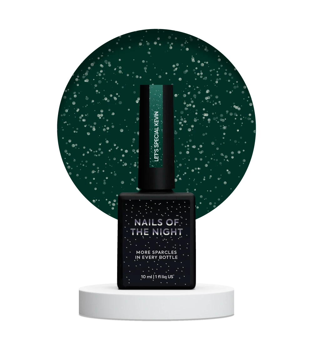 NAILSOFTHENIGHT Gel Polish Kevin – Dunkelgrün - Gel-Lack mit Glitzer- und reflektierenden Partikeln, 10 ml
