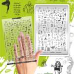 Stamping Plate DEMO Taki Da - 34 Motivation - Stamping-Schablone mit Demo-Sheet (mit Vorlagenblatt)