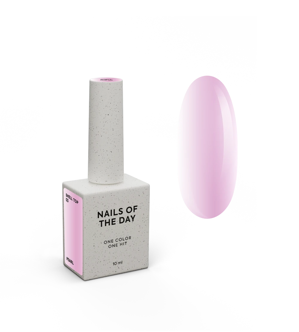 NAILSOFTHEDAY Shell Top 03 New Formula – Perlmutt-Top mit rosa Schimmer, ohne klebrige Schicht, 10 ml – Bild 3