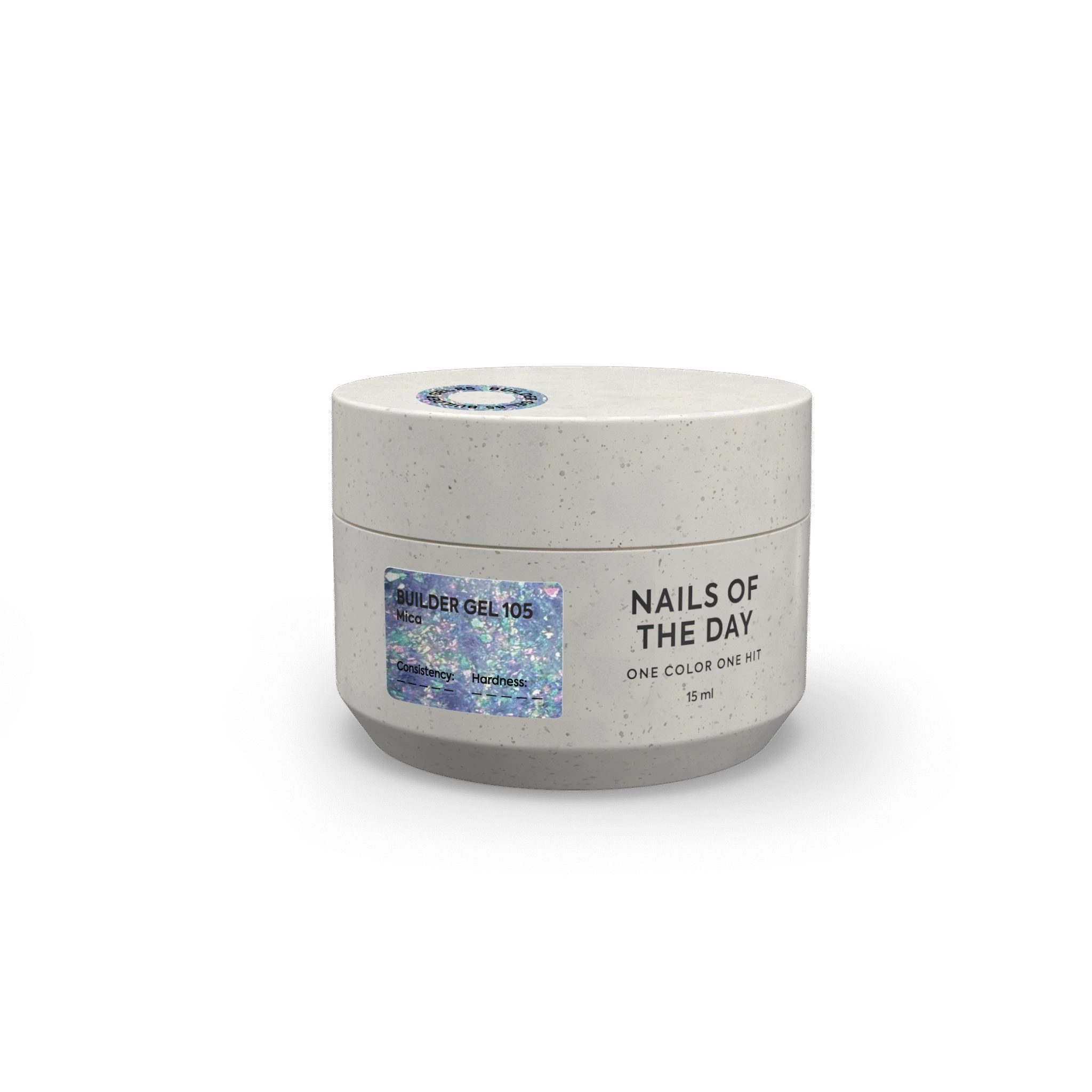 NAILSOFTHEDAY Builder Gel 105 – transparentes Aufbaugel mit Yuki-Flakes für die Nagelmodellage, 15 ml – Bild 4