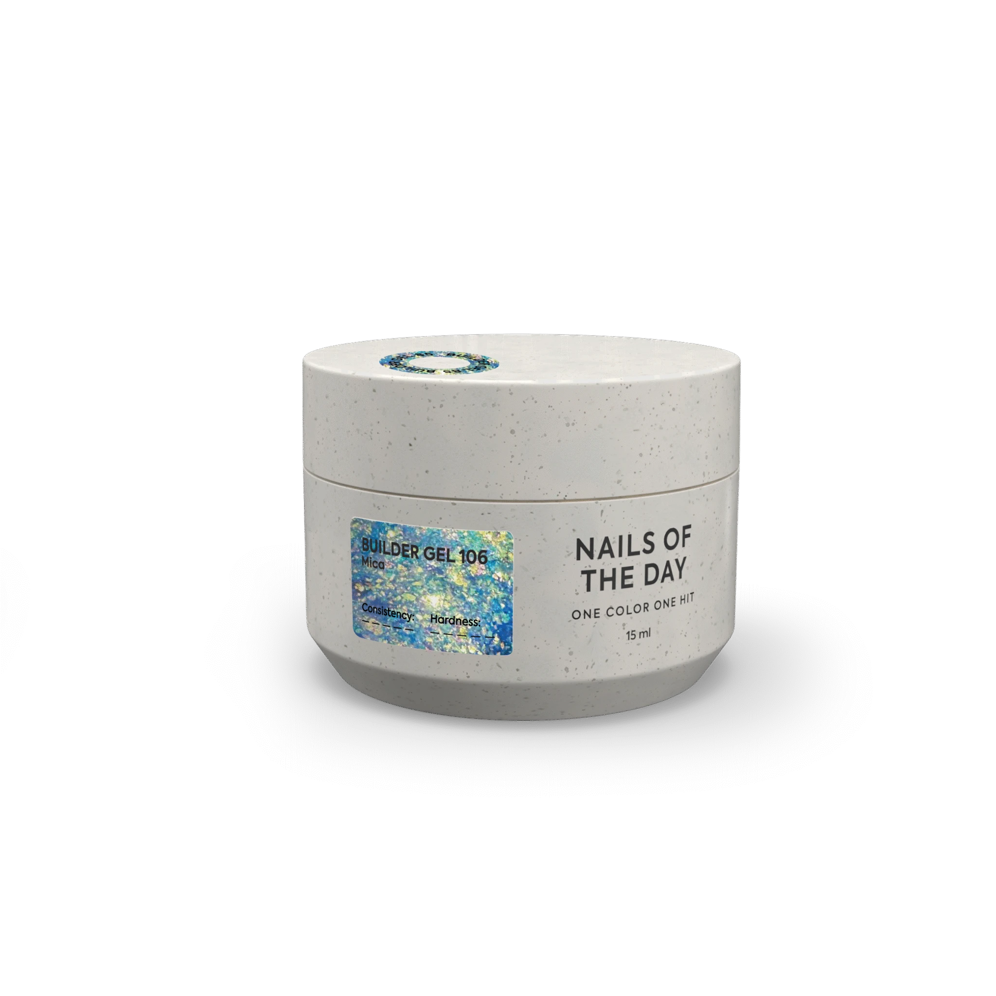 NAILSOFTHEDAY Builder Gel 106 – transparentes Aufbaugel mit Yuki-Flakes für die Nagelmodellage, 15 ml – Bild 4