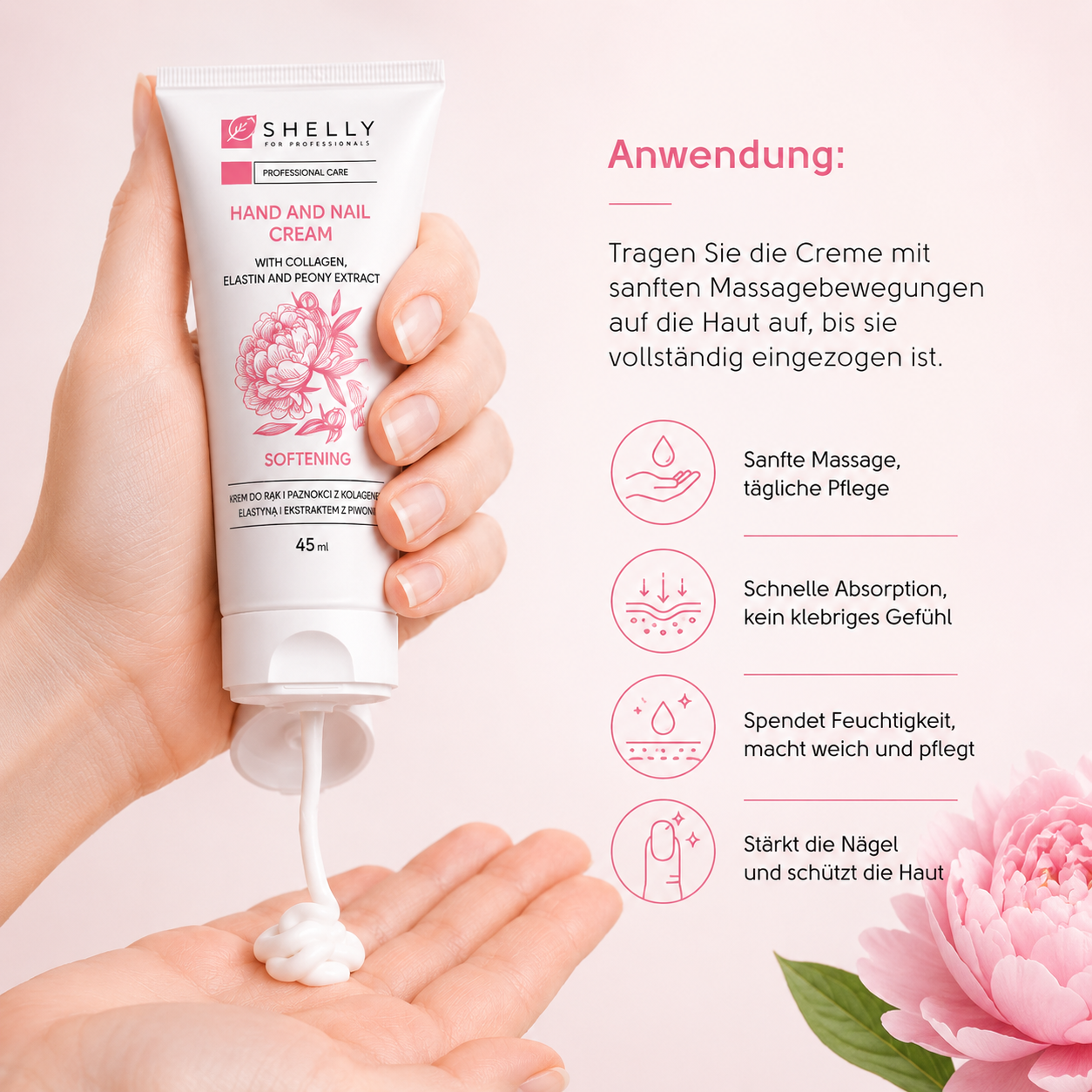 Shelly HANDS AND NAILS CREAM - Hand- & Nagelcreme mit Kollagen & Elastin – Bild 4