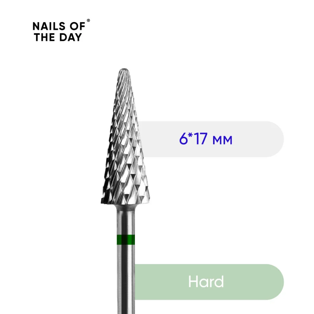 NAILSOFTHEDAY Hartmetallfräser Kegel Grün – Professioneller Fräser 6 × 17 mm