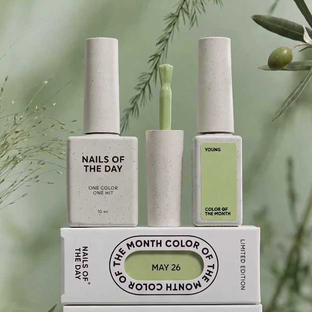 <h2>NAILSOFTHEDAY Color of the Month May 2026 Young 26 – Olivgrüner Gel-Lack mit Ein-Schicht-Deckkraft</h2> – Bild 3