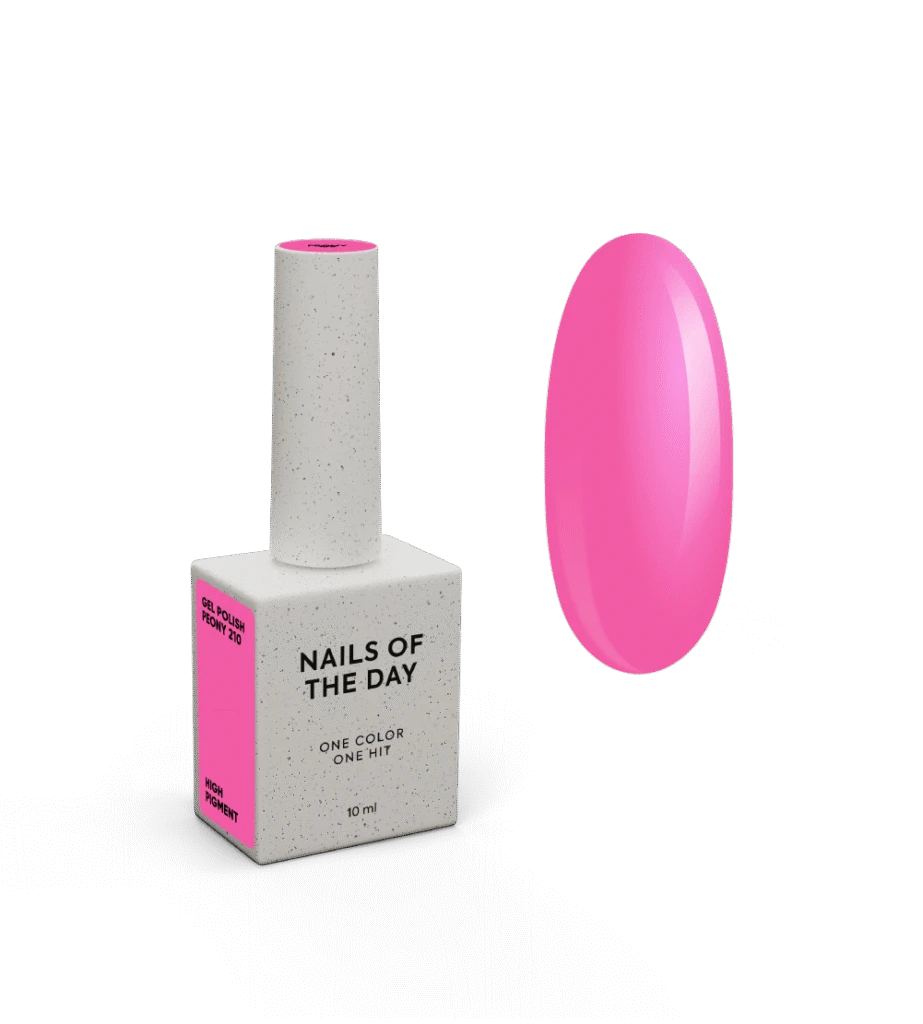 NAILSOFTHEDAY Gel Polish Peony 210, Warmer, kräftig rosafarbener Gel-Lack, 1-Schicht-Deckkraft, 10 ml