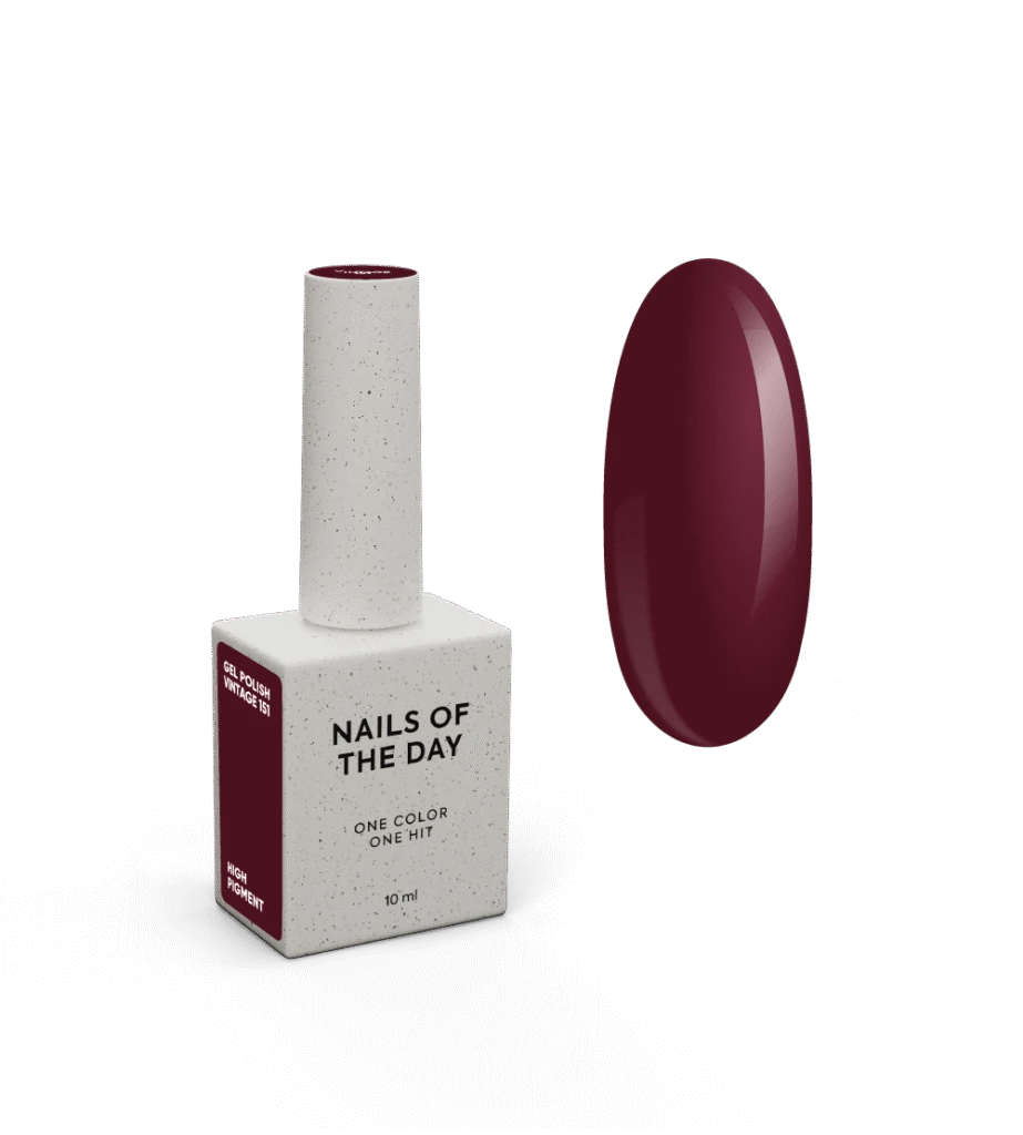 NAILSOFTHEDAY Gel Polish Vintage 151, Klassischer bordeauxfarbener Gel-Lack, 1-Schicht-Deckkraft, 10 ml