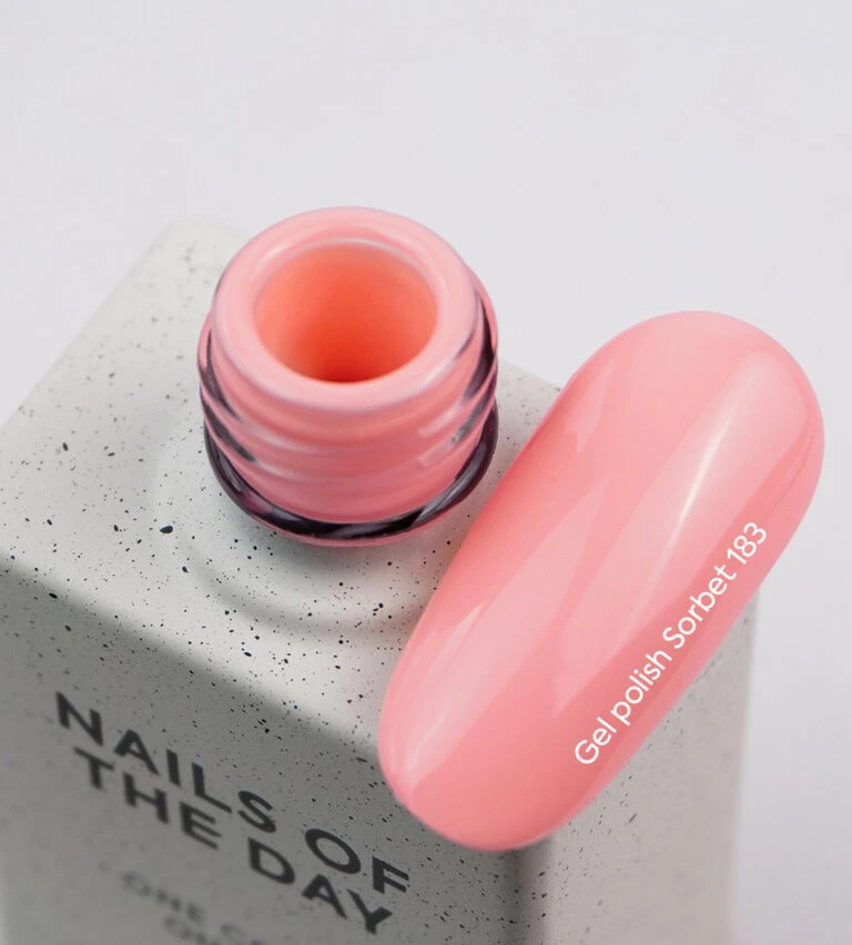NAILSOFTHEDAY Gel Polish Sorbet 183, Zartpfirsichfarbener Gel-Lack, 1-Schicht-Deckkraft, 10 ml – Bild 2
